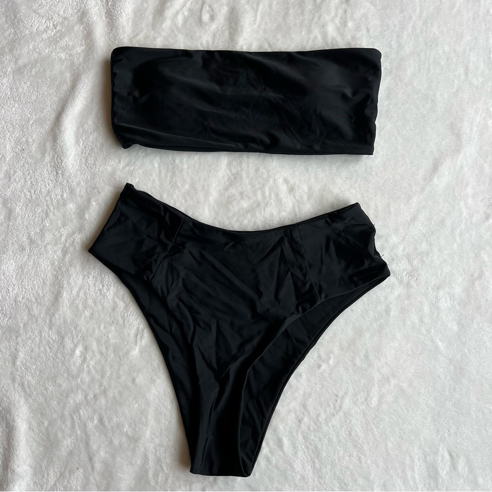 Zaful High Cut Bandeau Swim Set